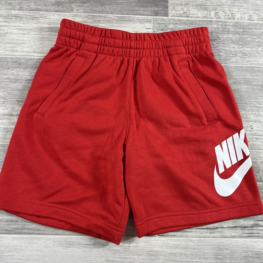 NIKE KIDS MEDIUM BERMUDA STANDARD FIT‎ SHORTS - RED/WHITE - FD2997-657 NWT